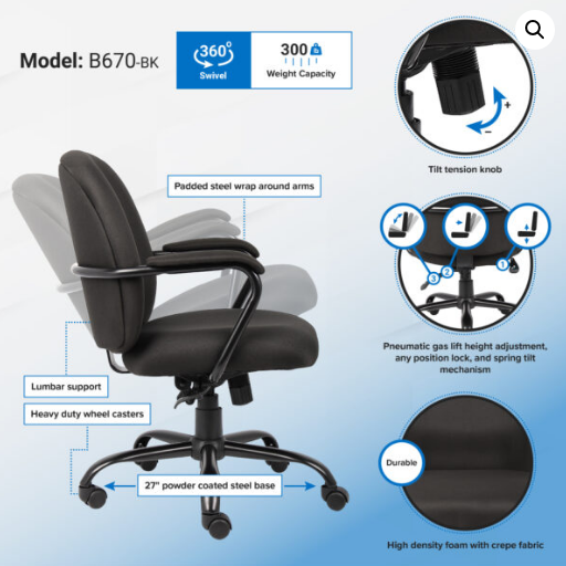 Heavy Duty Task Chair. Office Furniture located in Mission Viejo, Orange County, CA 33.619850, -177.680500