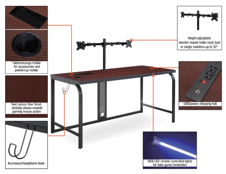 Reload Pro Battle Station Gaming Desk. Office Furniture located in Mission Viejo, Orange County, CA 33.619850, -177.680500