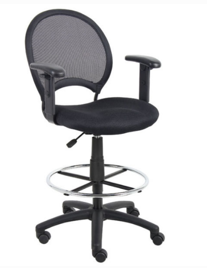 Boss Mesh Drafting Stool W/ Adjustable Arms
