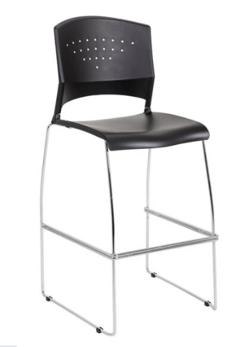 Black Stack Stool With Chrome Frame (set of 2). Office Furniture located in Mission Viejo, Orange County, CA 33.619850, -177.680500