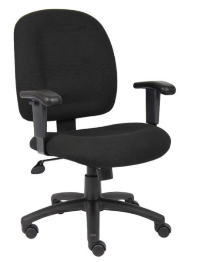 Black Fabric Task Chair with Adjustable Arms. Office Furniture located in Mission Viejo, Orange County, CA 33.619850, -177.680500