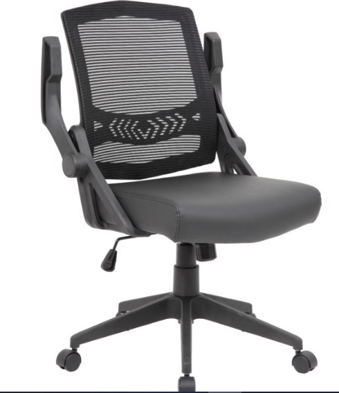 Black Flip Arm Mesh Task Chair. Office Furniture located in Mission Viejo, Orange County, CA 33.619850, -177.680500