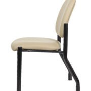 Boss Chair Mid Back Armless Guest Chair, 300 lb capacity, Antimicrobial Vinyl, Beige