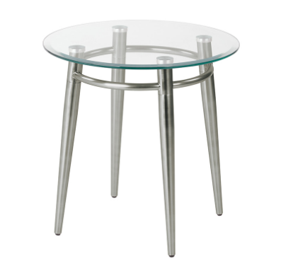 Brooklyn Clear Tempered Glass Round Top End Table