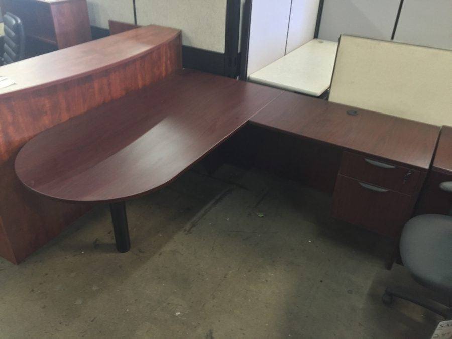 D-Island L-Shape Desk with Hanging Box-File Pedestal. Office Furniture located in Mission Viejo, Orange County, CA 33.619850, -177.680500