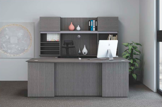 Driftwood Series Bowfront U-Shape Desk with Hutch. Office Furniture located in Mission Viejo, Orange County, CA 33.619850, -177.680500