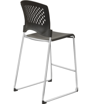 TALL STACKING CHAIR WITH PLASTIC SEAT AND BACK AND CHROME FRAME 2-PACK