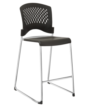 TALL STACKING CHAIR WITH PLASTIC SEAT AND BACK AND CHROME FRAME 2-PACK