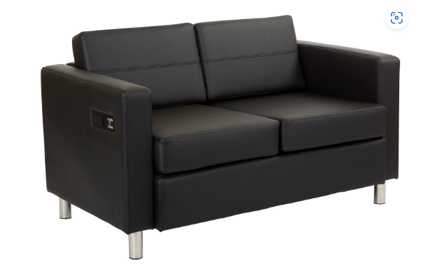 Atlantic Loveseat with Dual UL Approved AC and USB Charging Station