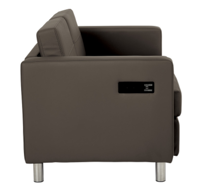 Atlantic Loveseat with Dual UL Approved AC and USB Charging Station