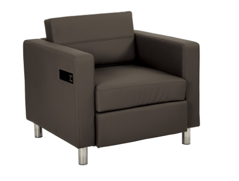 Atlantic Armchair w a Single UL Approved AC and USB Charging Station