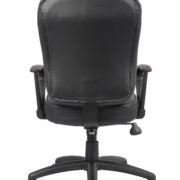 Boss Black Leather Task Chair W/ Loop Arms