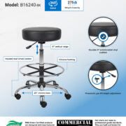Boss Office AM Vinyl Medical/Drafting Stool, Black