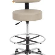 Boss Office AM Vinyl Medical/Drafting Stool with Back, Beige
