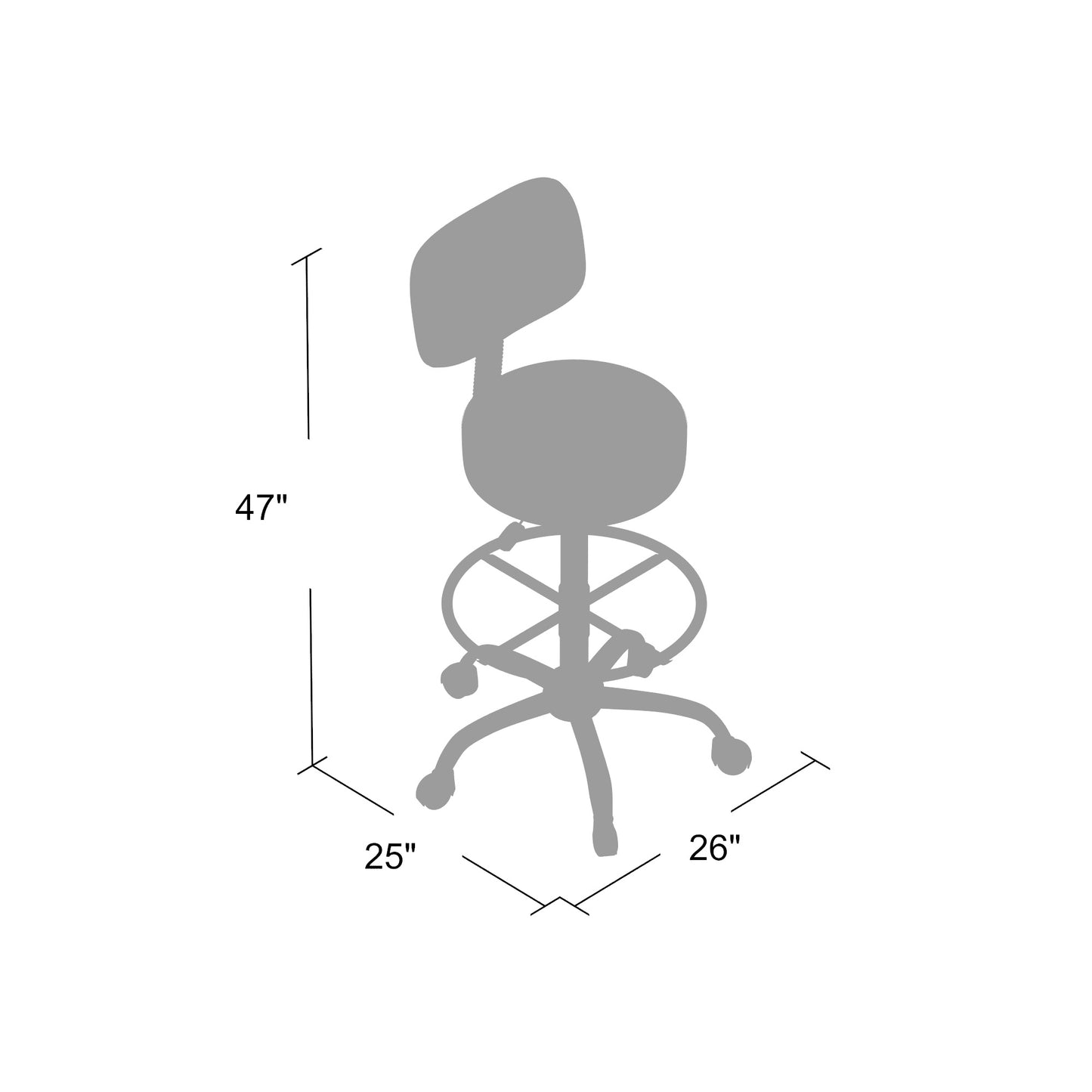 Boss Office AM Vinyl Medical/Drafting Stool with Back, Beige
