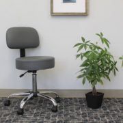 Boss Office AM Vinyl Be Well Medical Spa Professional Adjustable Stool with Back, Grey