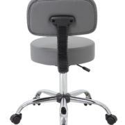 Boss Office AM Vinyl Be Well Medical Spa Professional Adjustable Stool with Back, Grey