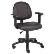 Boss Black Posture Chair W/ Adjustable Arms