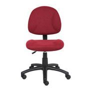 Boss Perfect Posture Deluxe Office Task Chair without Arms, Burgundy