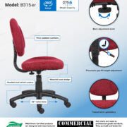 Boss Perfect Posture Deluxe Office Task Chair without Arms, Burgundy