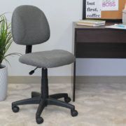 Boss Perfect Posture Deluxe Office Task Chair without Arms, Grey