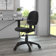 Boss Perfect Posture Deluxe Office Task Chair with Adjustable Arms, Black