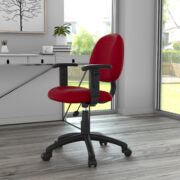 Boss Perfect Posture Deluxe Office Task Chair with Adjustable Arms, Burgundy