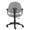 Boss Perfect Posture Deluxe Office Task Chair with Adjustable Arms, grey