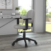 Boss Perfect Posture Deluxe Office Task Chair with Adjustable Arms, grey