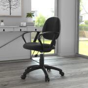 Boss Perfect Posture Deluxe Office Task Chair with Loop Arms, Black