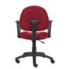 Boss Perfect Posture Deluxe Office Task Chair with Loop Arms, Burgundy