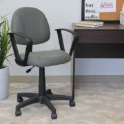 Boss Perfect Posture Deluxe Office Task Chair with Loop Arms, grey