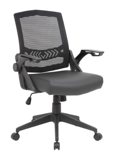 Boss Black Flip Arm Mesh Task Chair