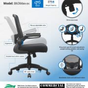 Boss Black Mesh, Flip Arm, Task Chair, Black Frame