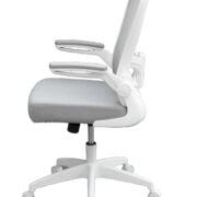 Boss Grey Mesh, Flip Arm, Task Chair, White Frame