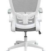 Boss Grey Mesh, Flip Arm, Task Chair, White Frame