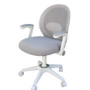 Boss Grey Mesh, Flip Arm, Task Chair, White Frame