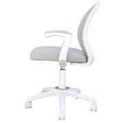 Boss Grey Mesh, Flip Arm, Task Chair, White Frame