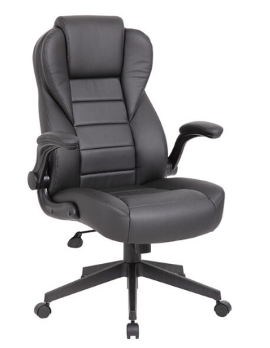 Boss Executive High Back CaressoftPlus Flip Arm Chair Nationwide