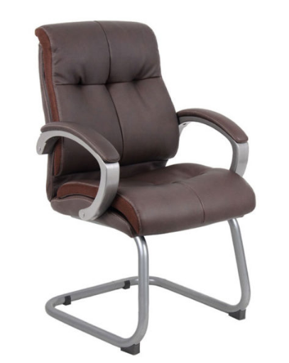 Boss Double Plush Executive Guest Chair-Bomber Brown