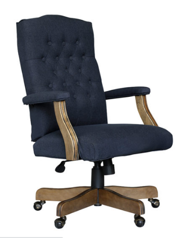 BOSS Executive Commercial Grade Linen Chair With Driftwood Finish Frame