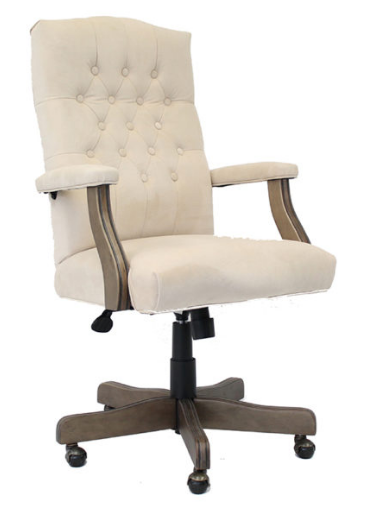 BOSS Executive Commercial Grade Linen Chair With Driftwood Finish Frame