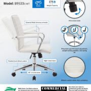 Boss Hospitality Task Chair with Fixed Chrome Arms