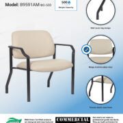 Boss Chair Mid Back Guest Chair, 500 lb capacity, Antimicrobial Vinyl, Beige