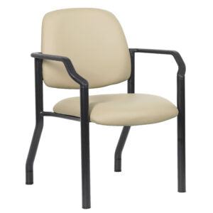 Boss Chair Mid Back Guest Chair, 300 lb capacity, Antimicrobial Vinyl, Beige