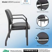 Boss Chair Mid Back Guest Chair, 500 lb capacity, Antimicrobial Vinyl