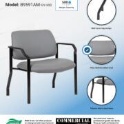 Boss Chair Mid Back Guest Chair, 500 lb capacity, Antimicrobial Vinyl