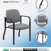 Boss Chair Mid Back Guest Chair, 300 lb capacity, Antimicrobial Vinyl