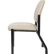Boss Chair Mid Back Armless Guest Chair, 400 lb capacity, Antimicrobial Vinyl, Beige
