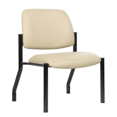 Boss Chair Mid Back Armless Guest Chair, 400 lb capacity, Antimicrobial Vinyl, Beige